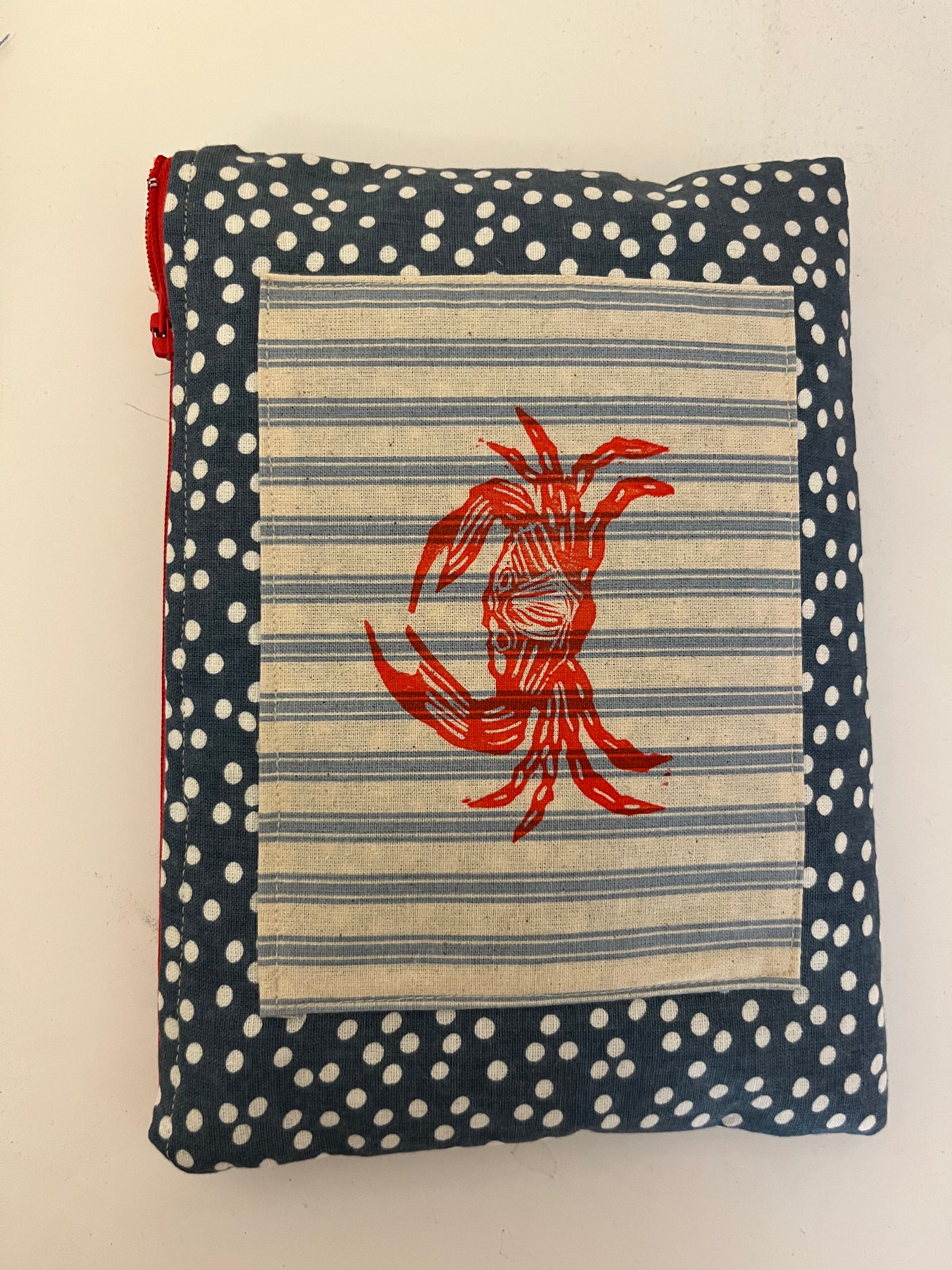 crab fabric patch pink