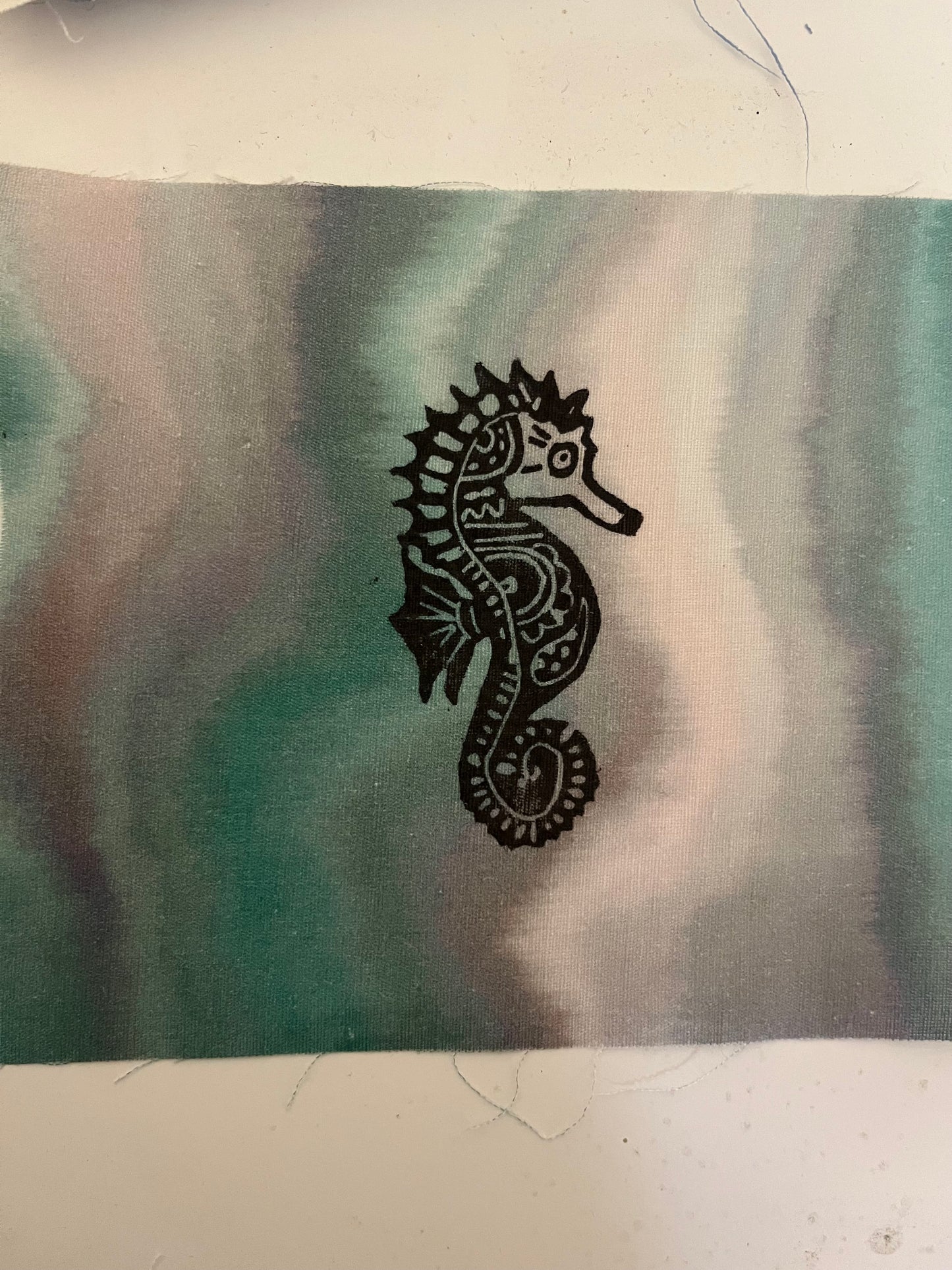 Starfish fabric patch linen blend