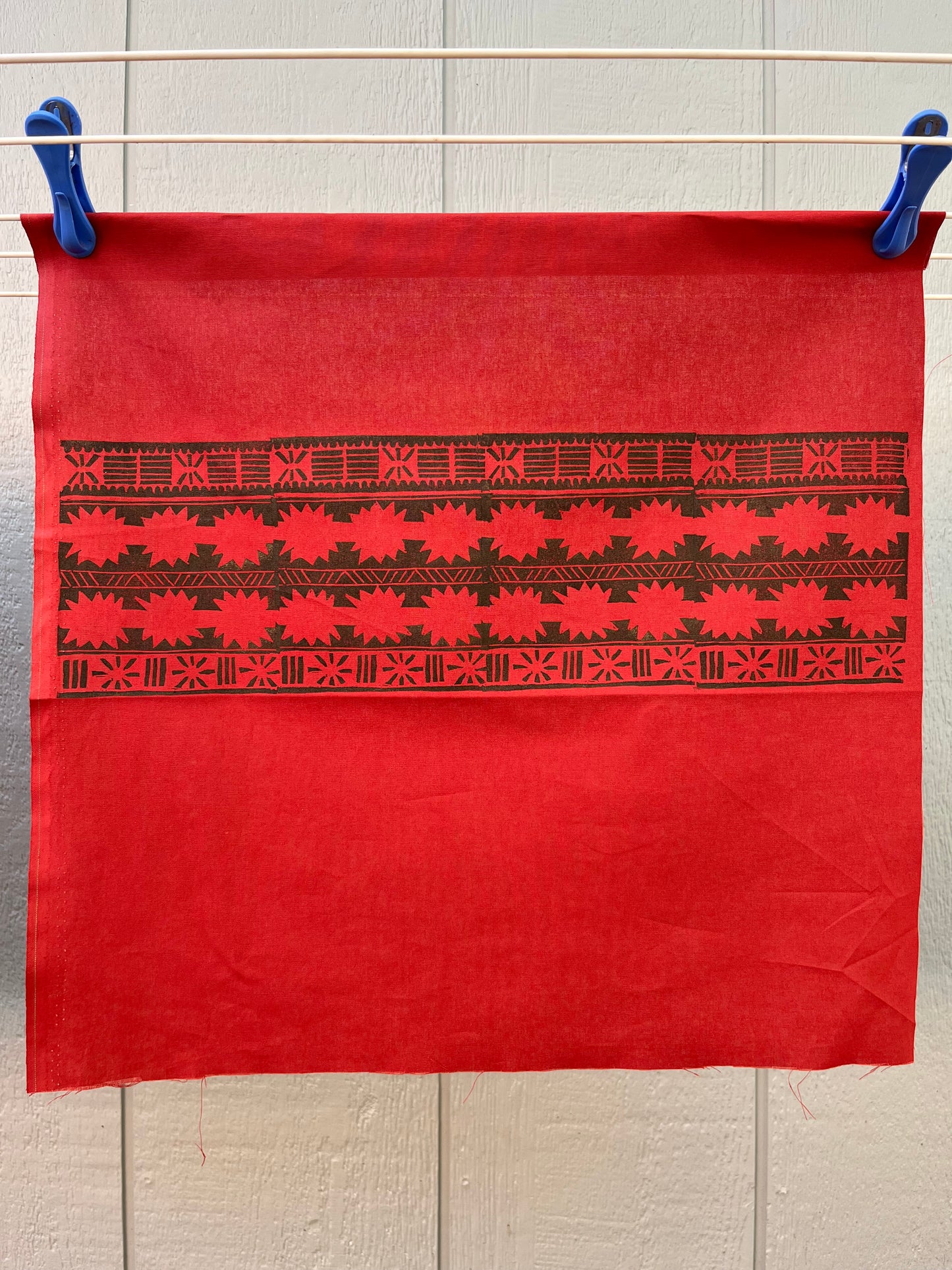 Hand printed Moana inspired fabric panel